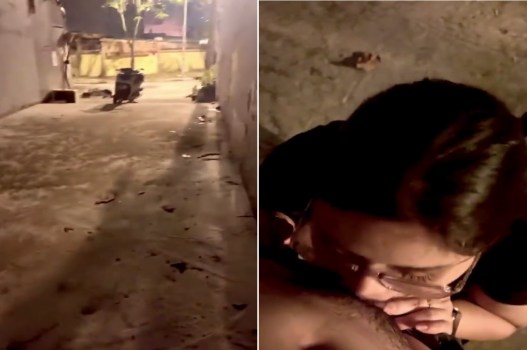 Nứng điên mút chim rồi bắt làm tình ngõ vắng